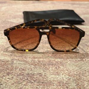 Quay Australia Tortoise Frame Sunglasses with Brown Lenses